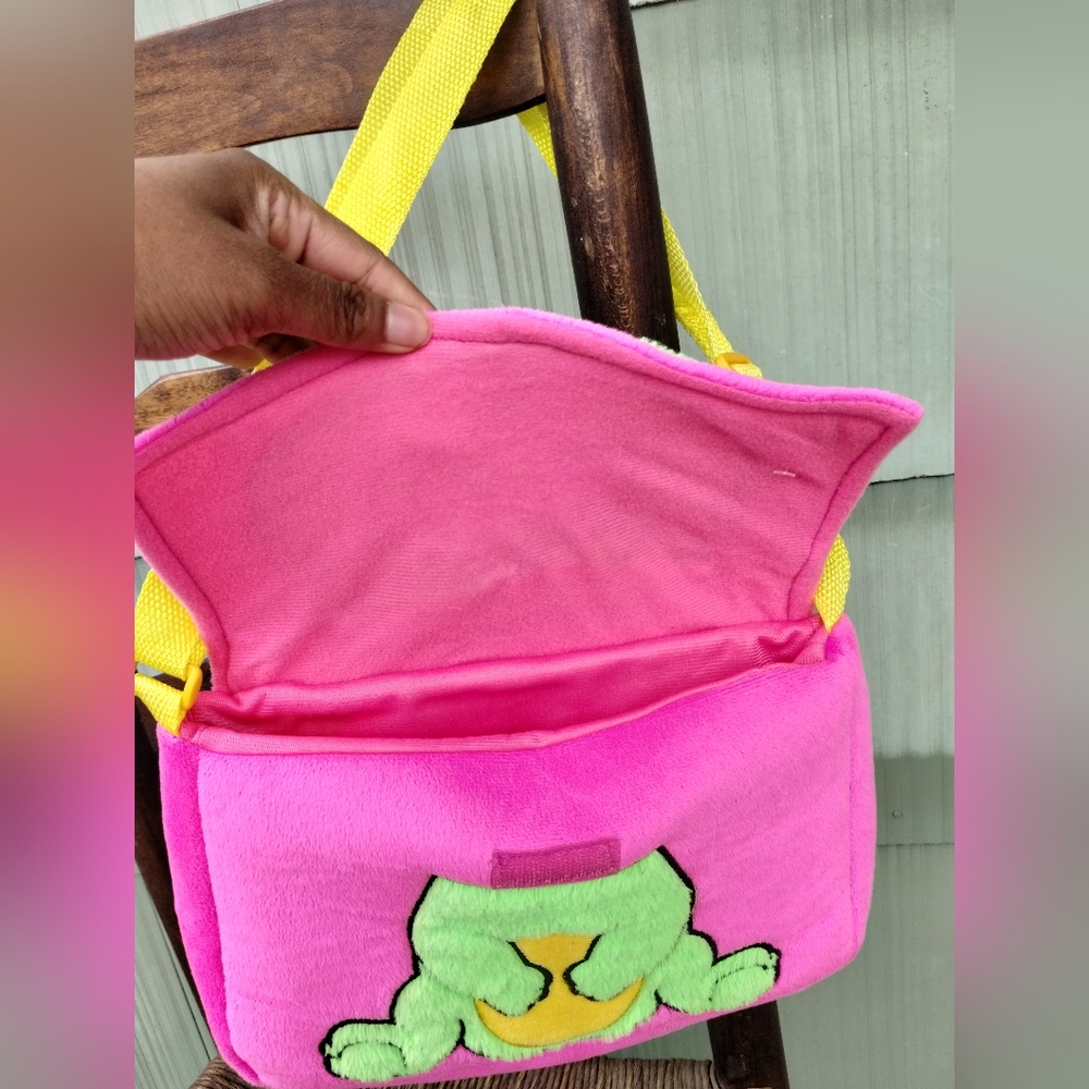 Adventure Planet "green koala" furry pink plush soft crossbody bag - Picture 6 of 16